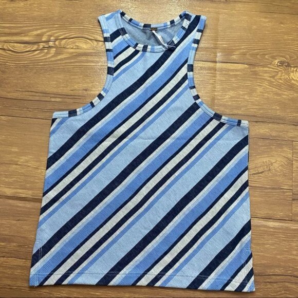 FREE PEOPLE Blue Striped Sidelines Tank Top Size XS - Picture 4 of 8